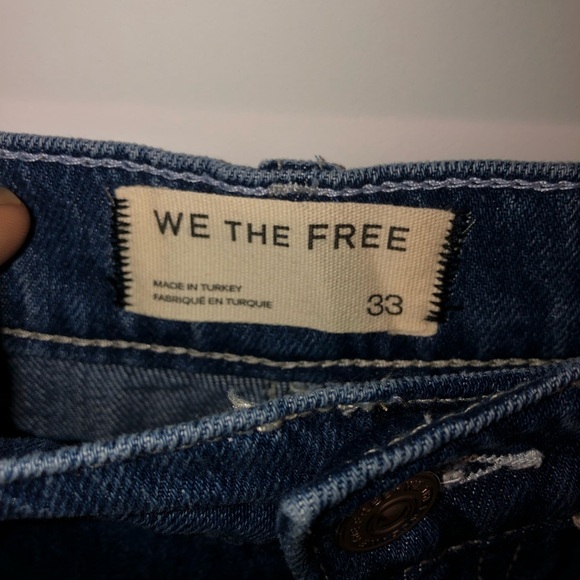 We The Free by Free People Westward Embroidered Barrel Under The Sea Jeans sz 33 - Picture 8 of 10